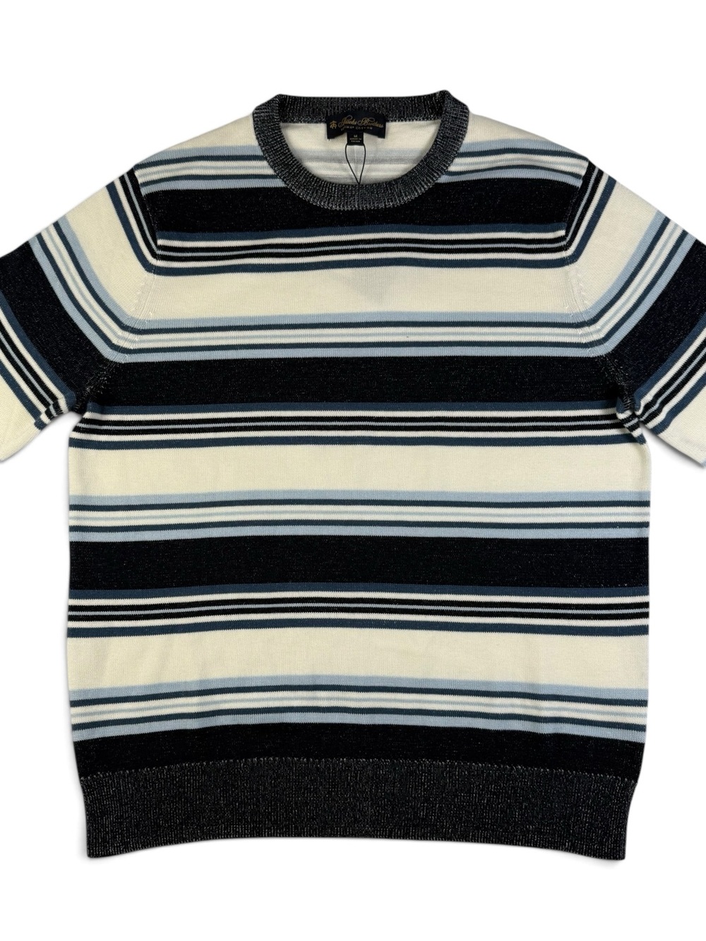 Brooks Brothers 100% Supima Cotton Navy Striped Crewneck Sweater NWT Men’s M